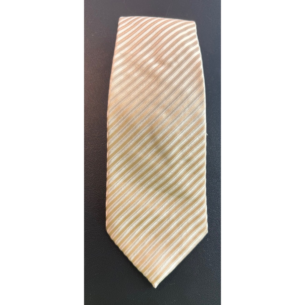 Donald J. Trump Men Necktie Champagne Hue  Striped Silk Signature Collection Tie